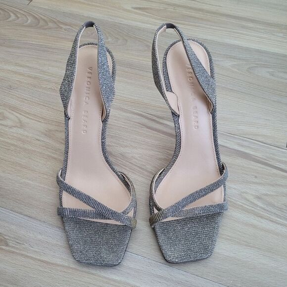 Veronica Beard Shoes - Veronica Beard Analita Slingback Sandal Metallic Heels Size 7